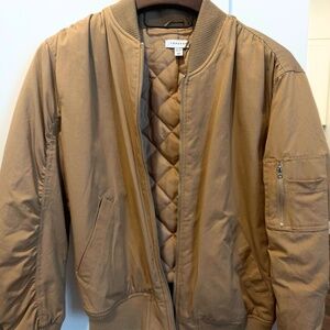 TOPSHOP |  Oversized Bomber Jacket | Beige - Size 0-2  US